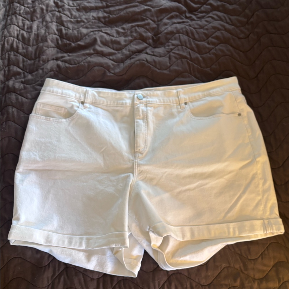 Lane Bryant Cream Jean Shorts